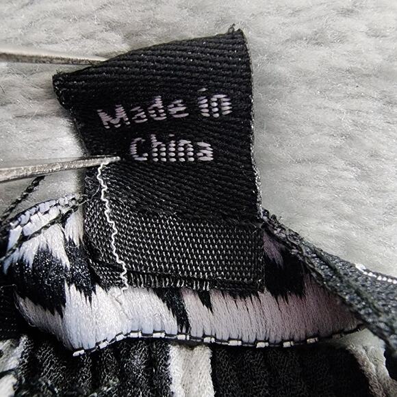 Ambiance Romper Womens L Black White Striped Off Shoulder 3/4 Sleeve Stretch - Picture 4 of 9